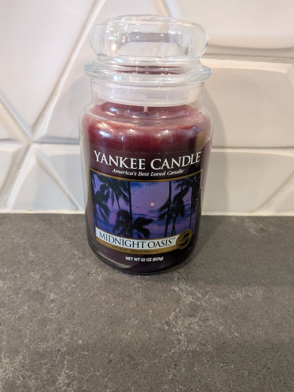 Yankee candle midnight oasis 22oz large jar white label